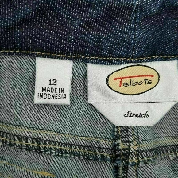 Talbots Womens Straight Jeans Blue Stretch Dark Wash Pocket High Rise Denim 12 - Picture 7 of 8